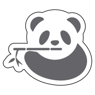 Panda Eating Bamboo Sticker (Grey)